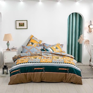 Bộ chăn ga gối cotton poly mẫu ngựa hermes