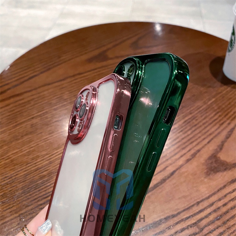 Ốp Điện Thoại Mềm Trong Suốt Mạ Điện Cho iPhone 11 12 13 Pro Max