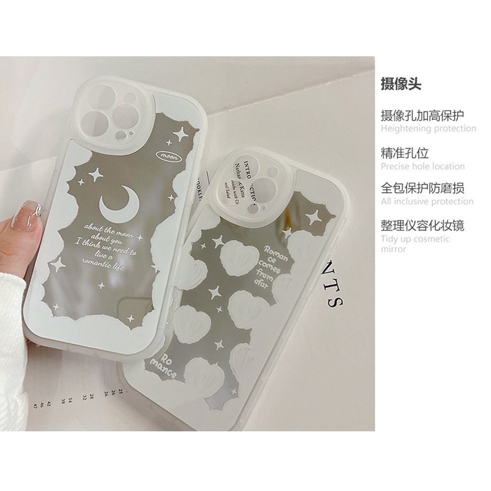 Ốp lưng iphone Ốp Điện Thoại Tráng Gương Trang Điểm Họa Tiết Bầu Trời Sao Dành Cho Iphone 13 13 Pro Max 12 Xs 11 RK CASE-III