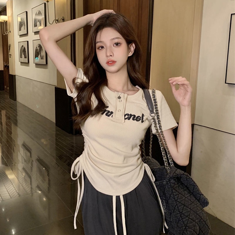 Áo Thun Tay Ngắn Phối Dây Rút Thời Trang 2022 JL-TX-221