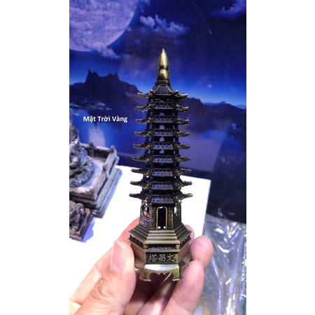 Tháp đồng - phụ kiện trang trí hồ cá, bán cạn, thuỷ sinh độc đáo