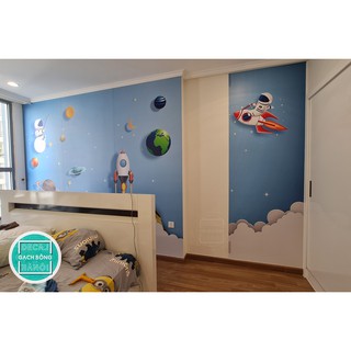 Decal trang trí cho bé 𝐒𝐄𝐓 𝐑𝐨𝐜𝐤𝐞𝐭 𝐟𝐥𝐲𝐢𝐧𝐠 𝐬𝐩𝐚𝐜𝐞