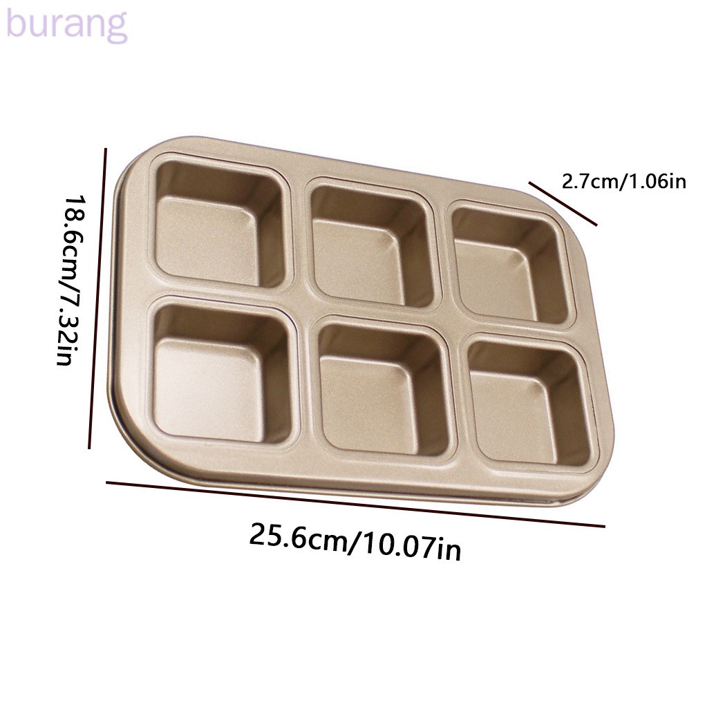 Khay nướng bánh chống dính 6 ngăn bằng thép cacbon tiện lợi