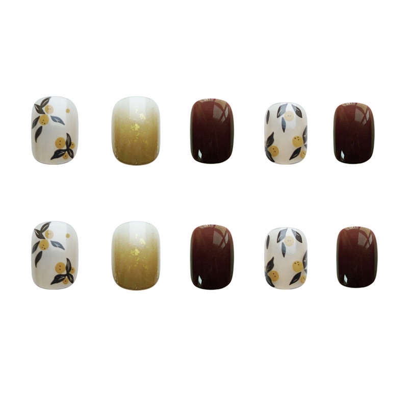 Set 24 móng giả N228, dáng móng ngắn ( Tặng kèm keo và dũa )