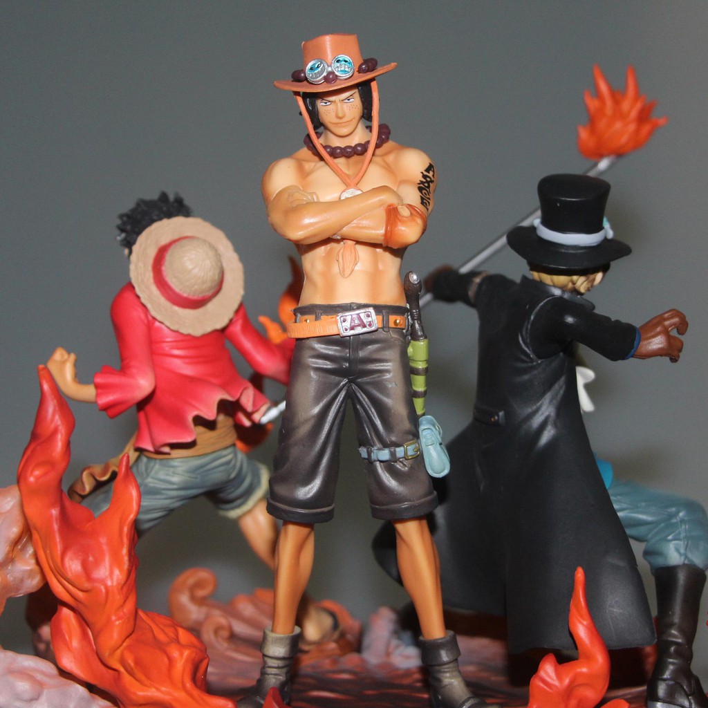 Combo 3 Mô Hình Anh Em ACE - LUFFY - SABO Trong One Piece Figure Đảo Hải Tặc Onepiece 15cm