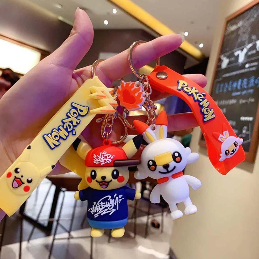 Móc Chìa Khóa Pvc Hình Pikachu Hoạt Hình Nhật Bản