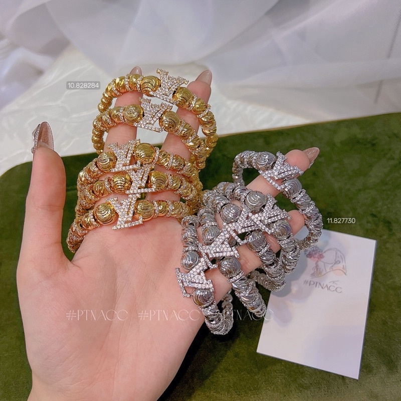 ᴾᵀᴺᵃᶜᶜ Vòng tay bi xi mạ vàng / bạch kim | V828.66272