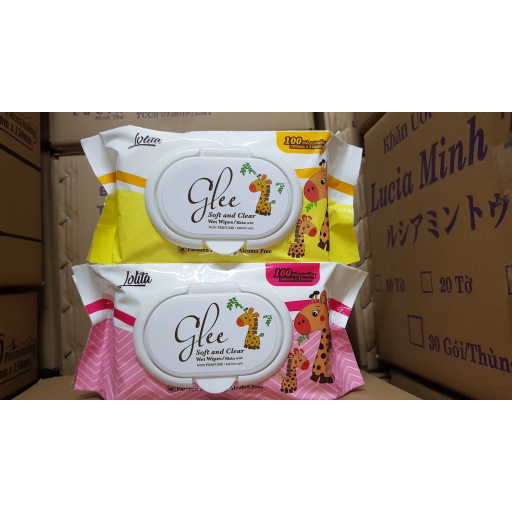 [Chuẩn 100 Tờ Vải Bi] Khăn Ướt Glee 100 Tờ/Gói Hàng Việt Nam Chất Lượng Cao