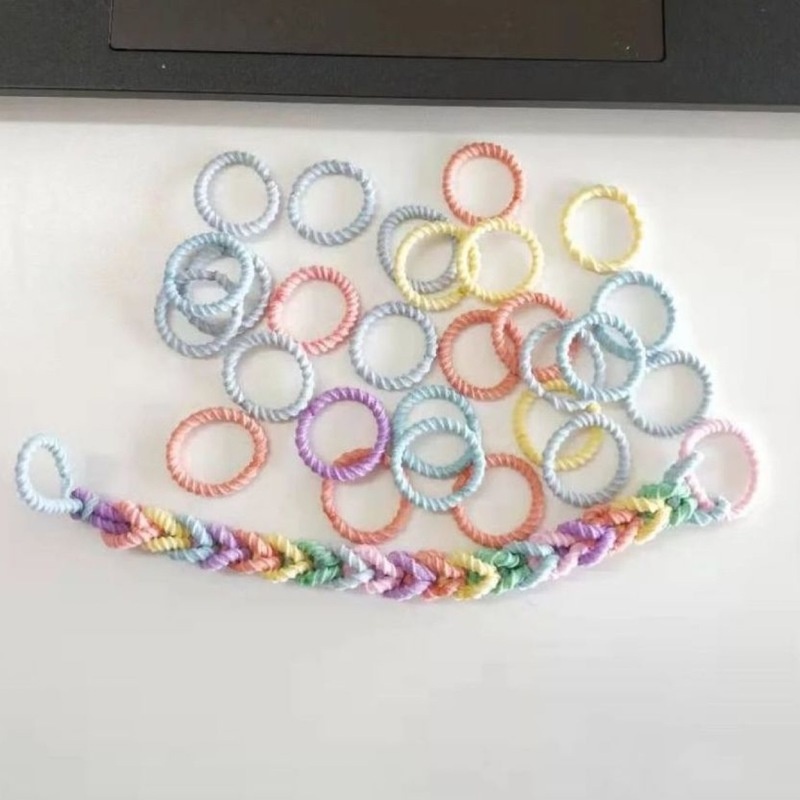 Set 100 Dây Thun Buộc Tóc Nhiều Màu Sắc