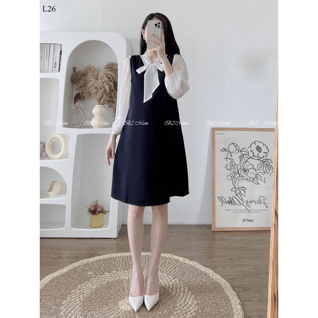 Yếm bầu công sở xuông trơn (giá Yếm chưa bao gồm áo) có thể mix đa dạng với áo trong L26  B2 Mum