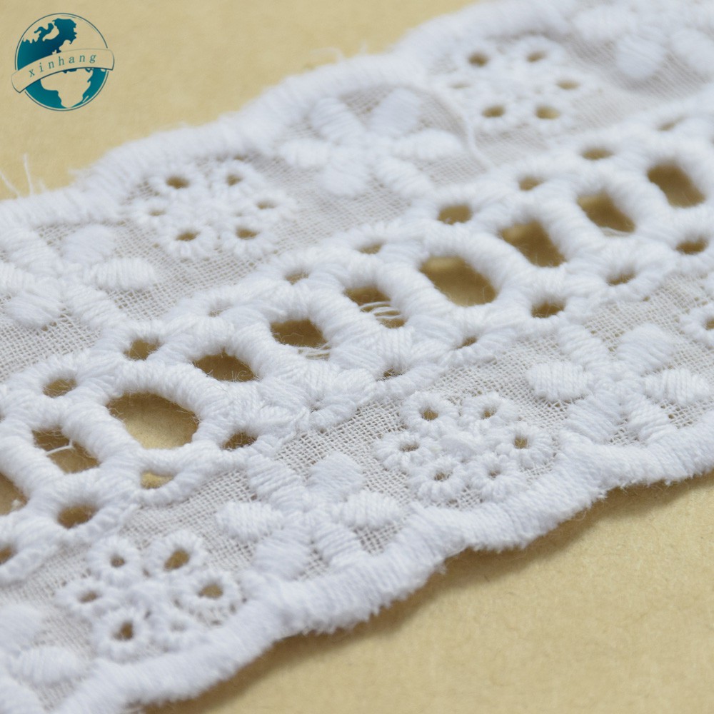 Cuộn Ren Ruy Băng mini Rộng 4.5cm Chất Liệu 100% cotton Phối Ren Thêu Họa Tiết diy 2669