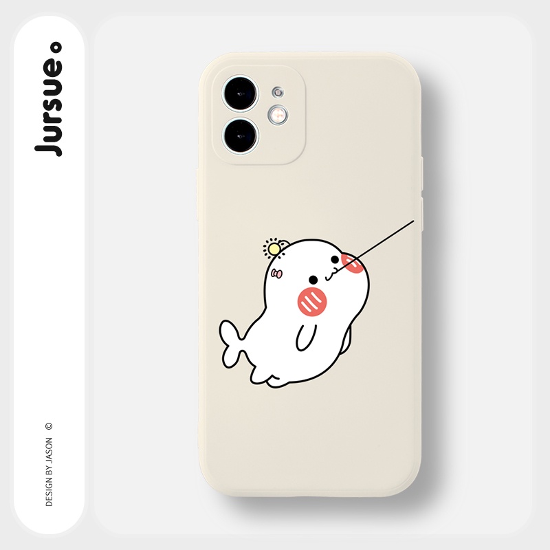 Ốp lưng JURSUE mềm hoạt hình cặp đôi dễ thương đẹp cho iPhone 13 12 11 Pro Max SE 2020 X XR XS ip 8 7 6 6S Plus kute Y9