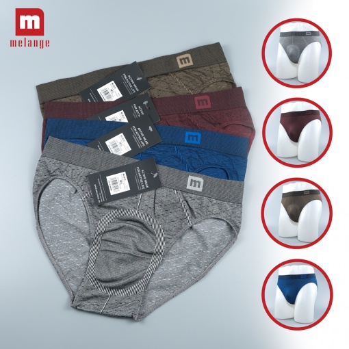 Quần sịp tam giác nam dệt liền sợi ⚡FREE SHIP⚡ Sịp lót nam briefs sợi cotton Kháng Khuẩn MELANGE ,chính hãng full temu