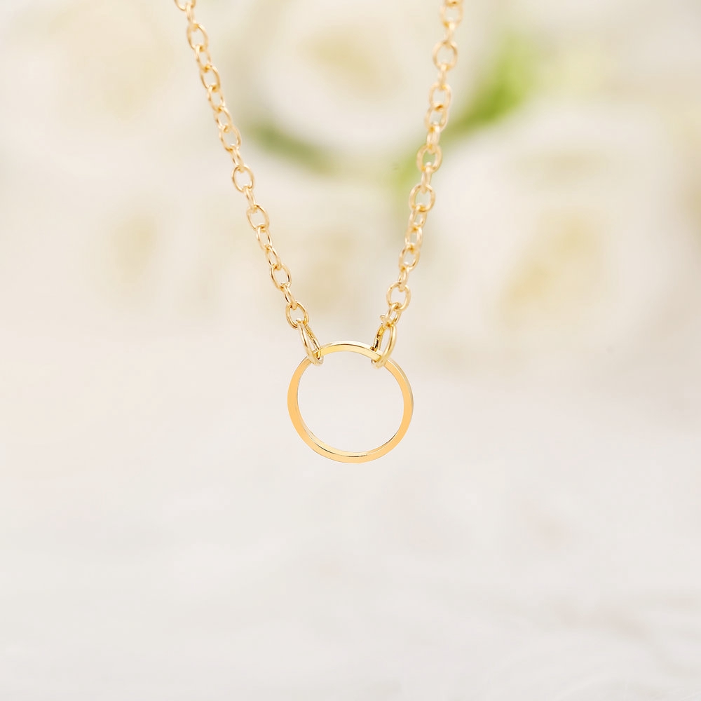 IF ME Vòng cổ hợp kim mặt nhẫn kiểu Hàn Quốc dành cho nữ