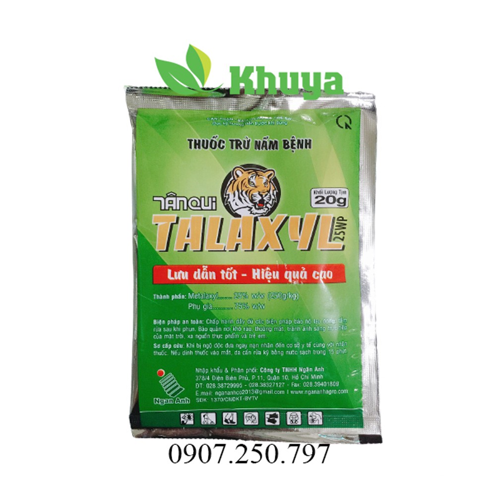 Thuốc trừ nấm bệnh Talaxyl 25WP Tân Qui 20gr Mataxyl cũ