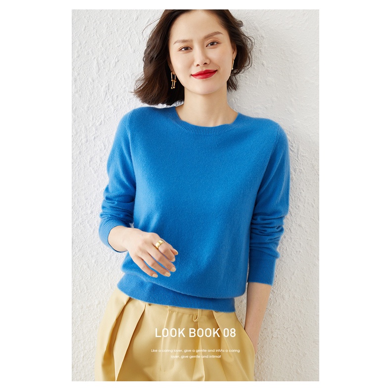 Áo Sweater Dệt Kim Dáng Rộng Tay Dài Trọng Lượng Nhẹ Thời Trang Cho Nữ