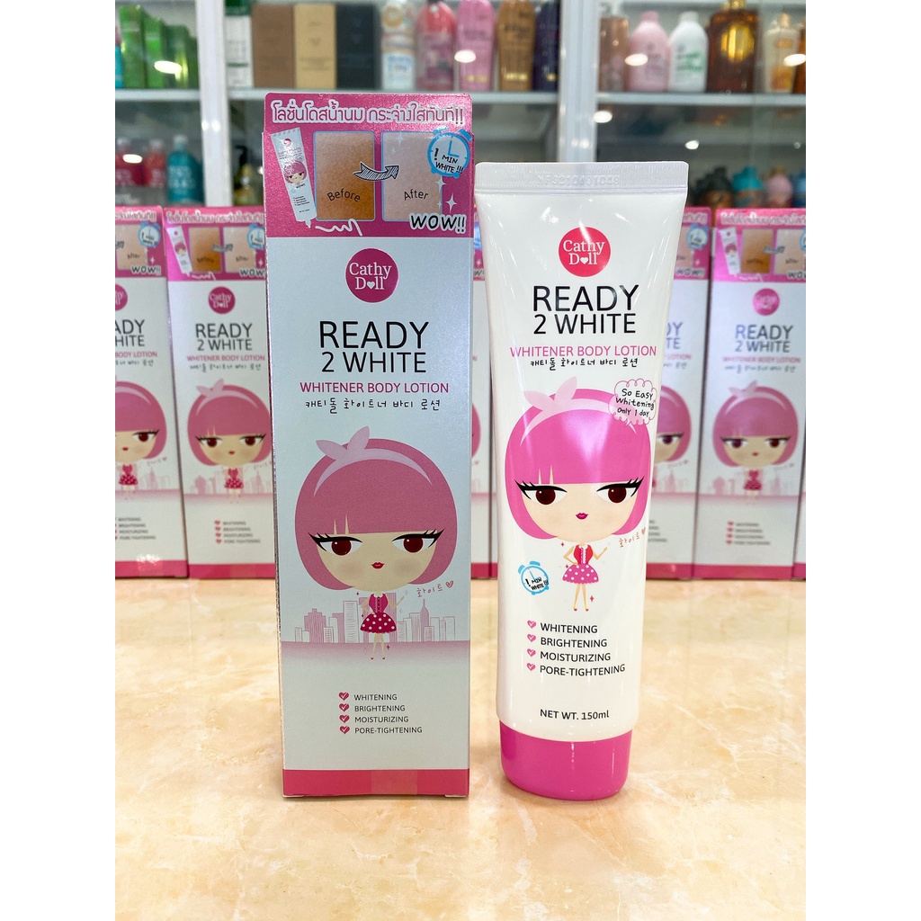 KEM DƯỠNG TRẮNG VÀ MAKE UP BODY READY 2 WHITE CATHY DOLL THÁI LAN MẪU MỚI