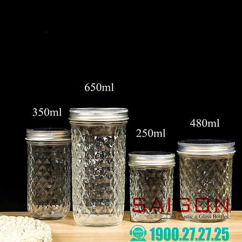 Huc Thủy Tinh Kim Cương Nắp Nhôm 350ml | 500ml | BigBuy360 - bigbuy360.vn