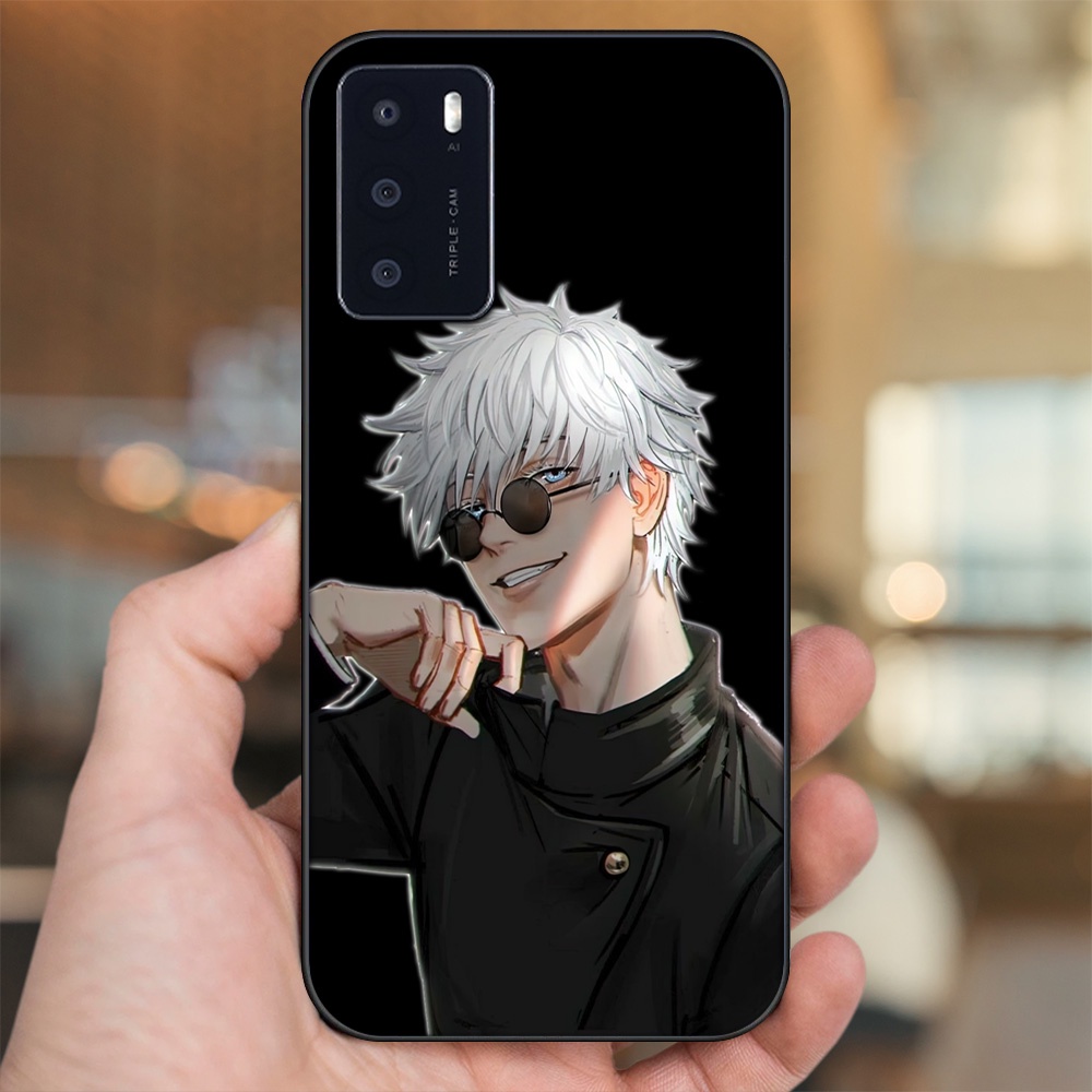 Ốp lưng Oppo A16 viền đen in hình Satoru Jujutsu Kaisen