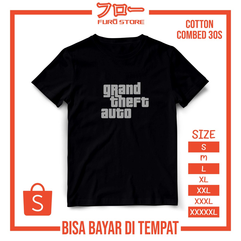 Furo Áo Thun Trắng Đen In Họa Tiết Game Distro / Gamer Gta Cá Tính