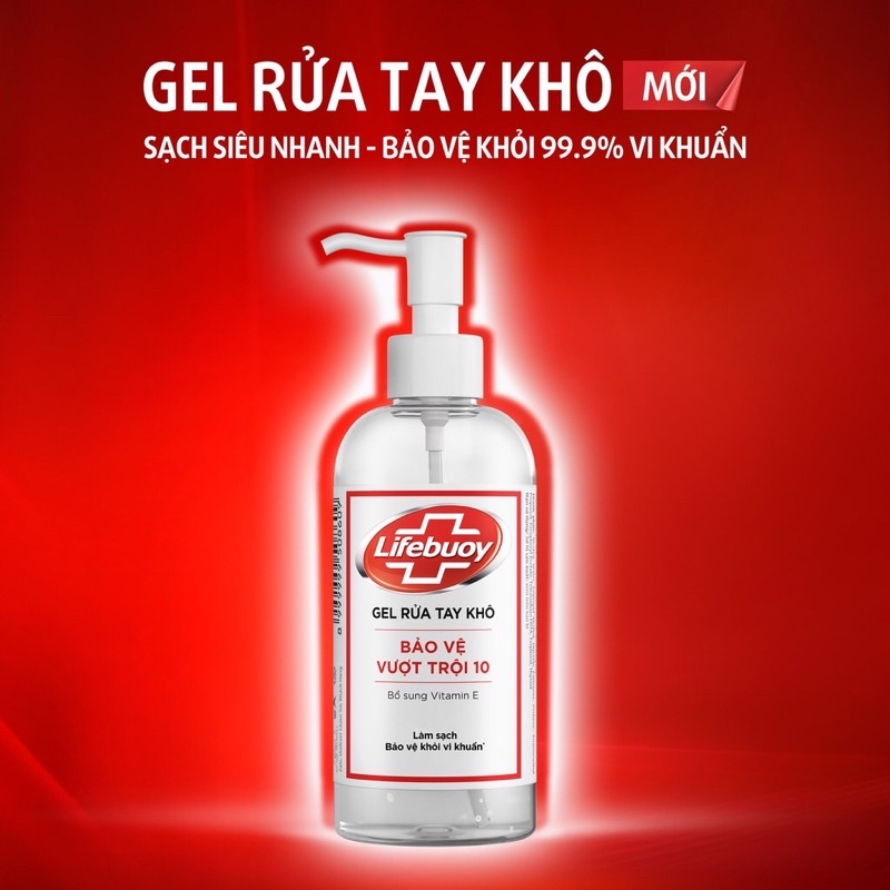 [LIFEBUOY] Gel diệt khuẩn rửa tay khô Lifebuoy Bảo Vệ Vượt Trội 10 (Chai 50ml/100ml/235ml/500ml)