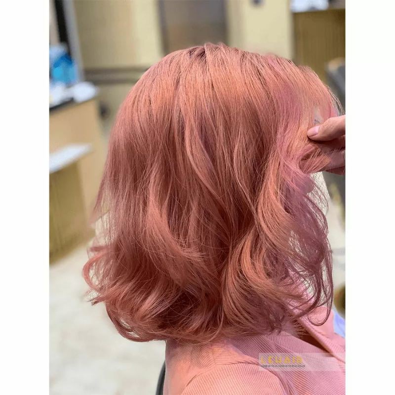 màu hồng cam khói kèm oxi trợ nhuộm và găng tay | BigBuy360 - bigbuy360.vn