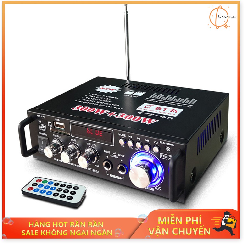 Amply mini ⭐ Amly karaoke Bluetooth BT-298A cao cấp, chức năng đa dạng ⚡ Freeship ⚡ Bảo hành uy tín