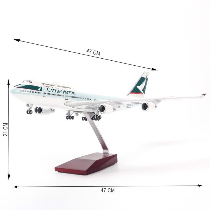 Máy bay mô hình tĩnh A350 Cathay Pacific 47cm có bánh xe và led