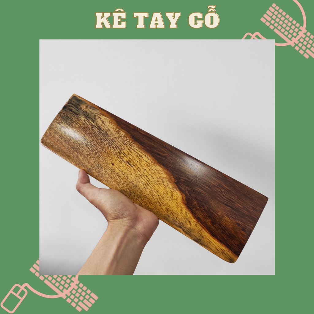Kê Tay Bàn Phím Gỗ Tự Nhiên || Kê tay Phím cơ || Muồng Vàng/Đen || Chống Trượt