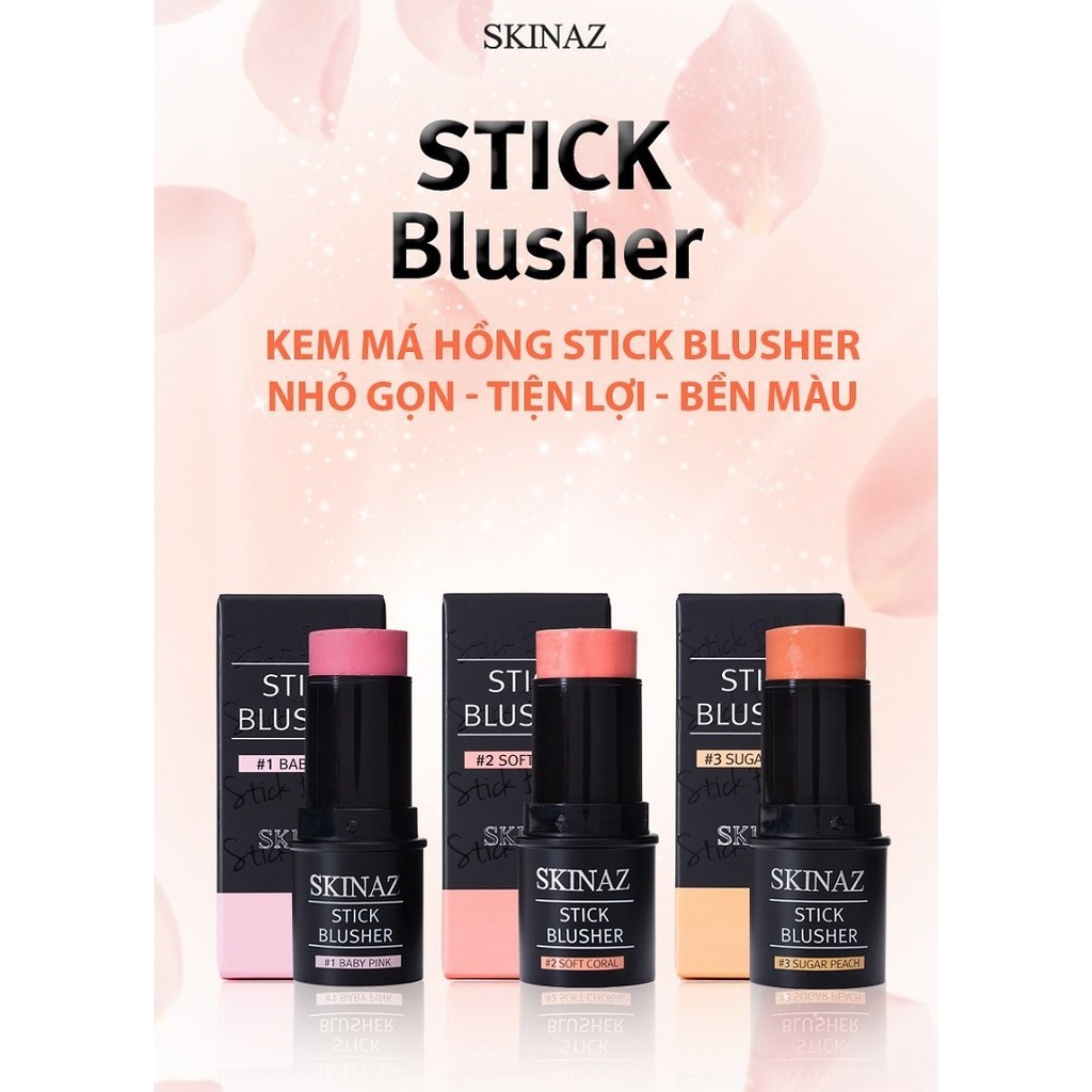 [ Siêu sale ] Kem má hồng cao cấp Stick Blusher Skinaz Hàn Quốc chính hãng - 8g