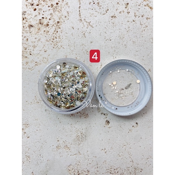 phụ kiện nhũ xà cừ siêu sáng trang trí nail