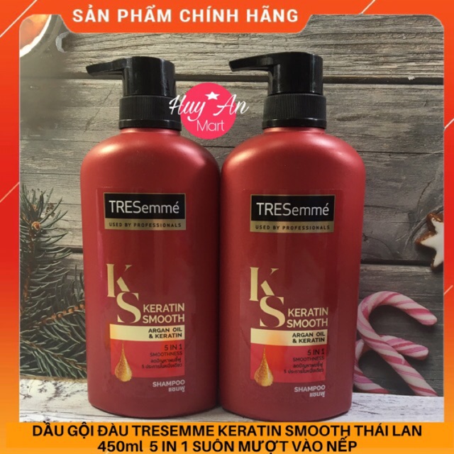 Dầu gội đầu TRESEMME Keratin Smooth màu đỏ-Thái Lan 450ML 5 TRONG 1 SUÔN MƯỢT VÀO NẾP | BigBuy360 - bigbuy360.vn