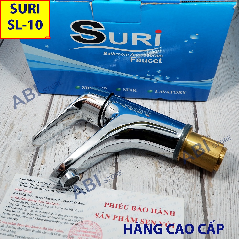 Vòi chậu rửa mặt 1 chân nóng lạnh SL10 hàng hãng Việt Nam b.h 3 năm, vòi lavabo 1 lỗ  thân đồng cao cấp