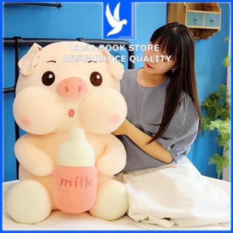 Gấu Bông Cho Bé ôm Ngủ Heo Ôm Bình Sữa, Heo Milk Siêu Dễ Thương Cute Đủ Size To Nhỏ Lớn Bird book