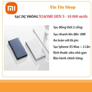 Sạc Dự Phòng Xiaomi Gen 3- 10000 mAh