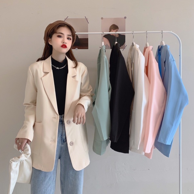 Áo Brazer dáng suông mỏng-order