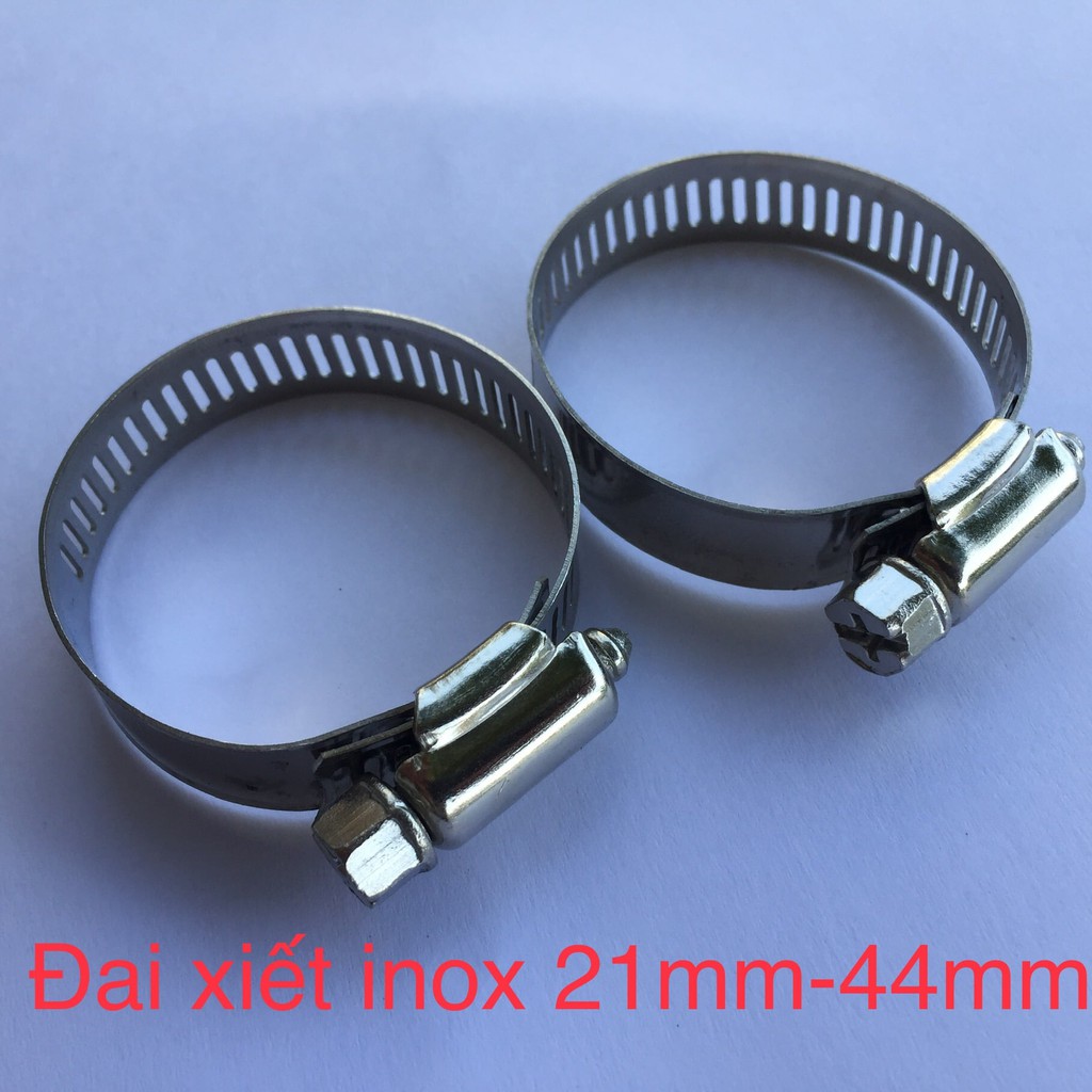 Combo 2 đai xiết inox (21mm- 44mm) cổ dê- vòng đai xiết inox dùng xiết ống 21mm- 44mm