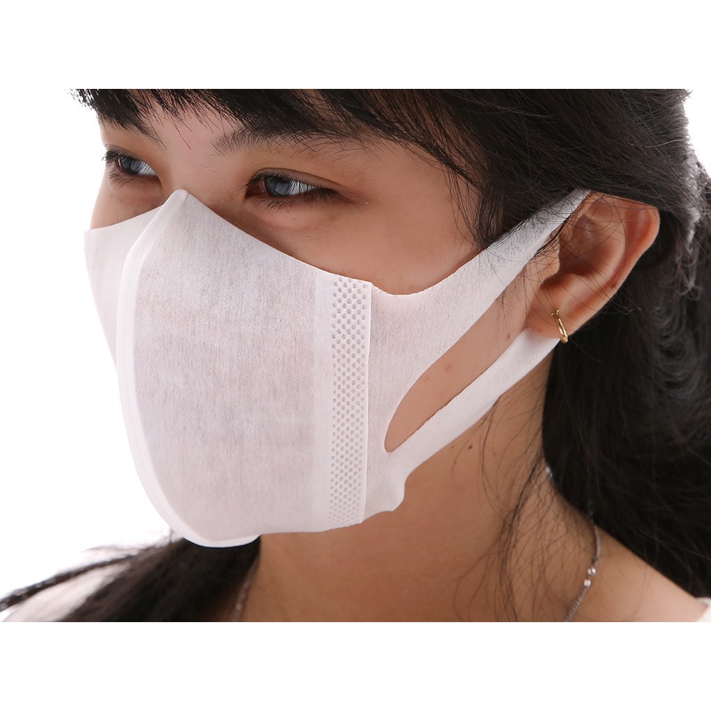 Khẩu trang Unicharm 3D Mask Super Fit size M gói 5 cái (Siêu vừa vặn - Ngăn khói bụi)