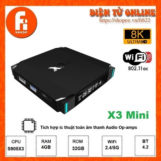 Android TV Box X3 Mini - Amlogic S905X3, 4GB Ram, 32GB bộ nhớ trong, Android TV 9.0