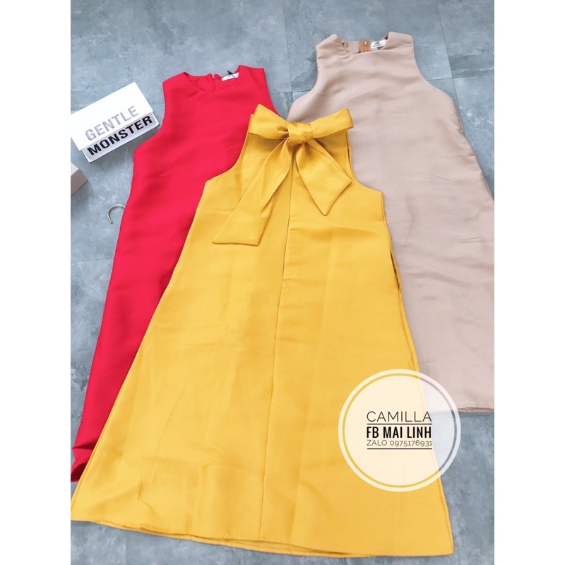 Đầm xoè nơ cổ chất tafta sang chảnh | BigBuy360 - bigbuy360.vn