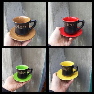 Bộ cốc + đĩa cafe nóng̣ (5 bộ) ̣