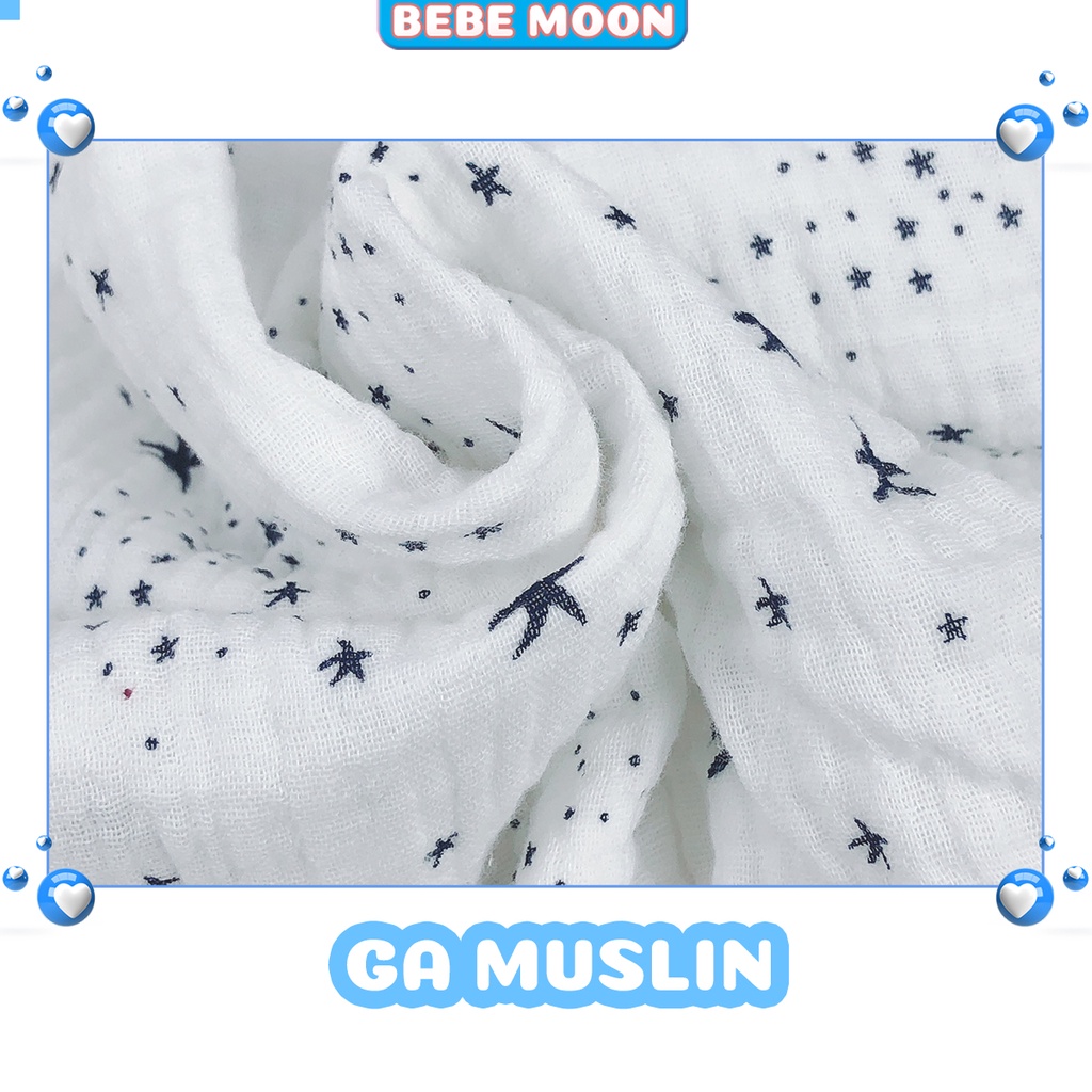 GA CŨI CHO BÉ CHẤT LIỆU MUSLIN 100%, MỀM MẠI THẤM HÚT TỐT