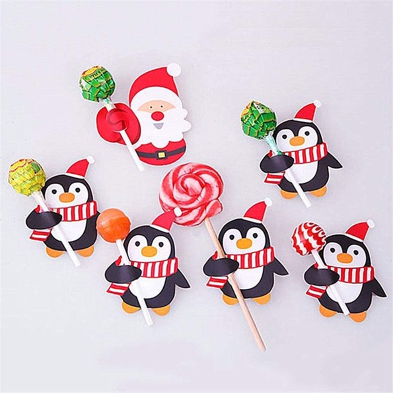 Set 50 Kẹo Mút Trang Trí Giáng Sinh Thẻ