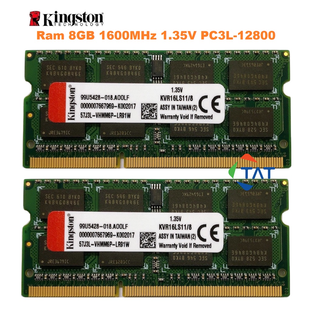 Ram Kingston 8GB DDR3 1600MHz 1.35V PC3L-12800 Laptop Macbook