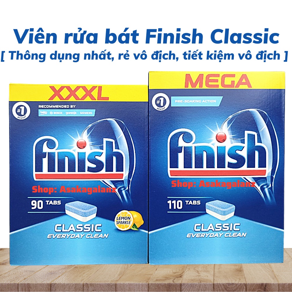 Viên rửa bát finish Classic 110 viên[MỚI 2021] - Nhập Khẩu Châu Âu