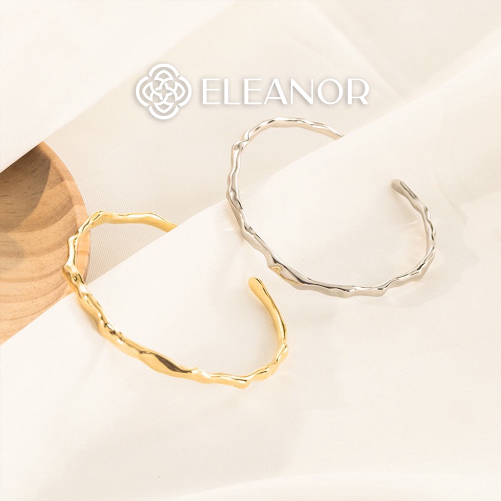 Vòng tay nữ dây rút titan Eleanor Accessories mặt hình hoa đính đá phụ kiện trang sức 5846