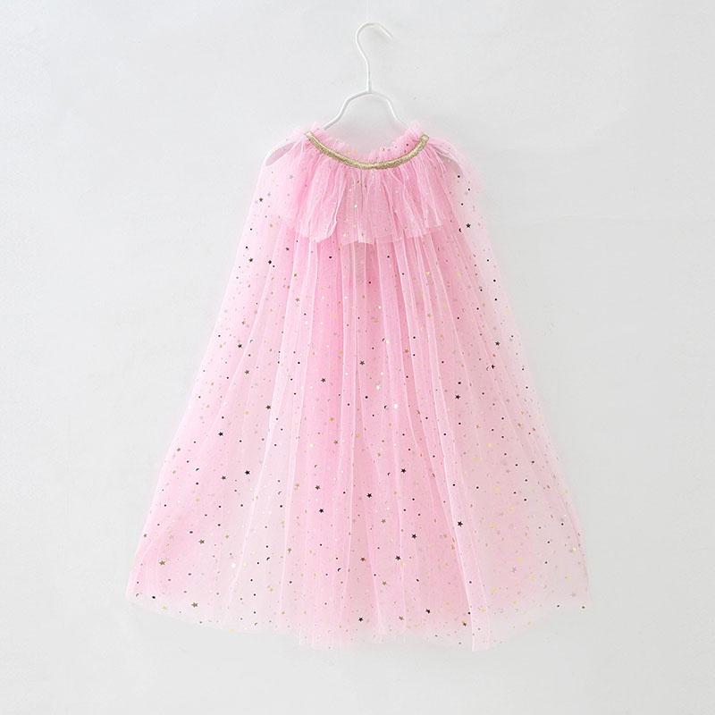 Áo Choàng Công Chúa Elsa Anna Rapunzel Aurora Bằng Vải Tuyn Đính Sequin Lấp Lánh Dành Cho Bé Gái Trong Tiệc Halloween