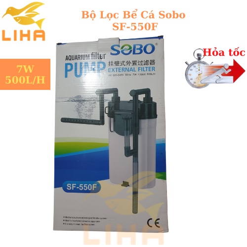 Bộ Lọc Bể Cá Sobo SF-550F (7W-500L/H) - Lọc Treo 3 trong 1 Cho Bể Cá Để Bàn