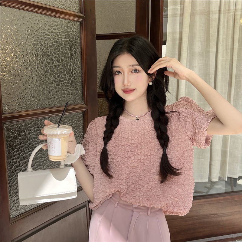 B&amp;G Áo Kiểu Tay Phồng Xếp Ly Phong Cách Pháp Thời Trang Mới Cho Nữ Áo phông Nữ JL-TX-156 2022