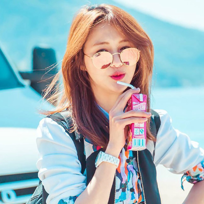 Kính mát gọng tròn chống tia UV thiết kế thời trang cho nam nữ